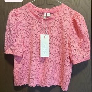ONLY Blush Pink Lace Blouse